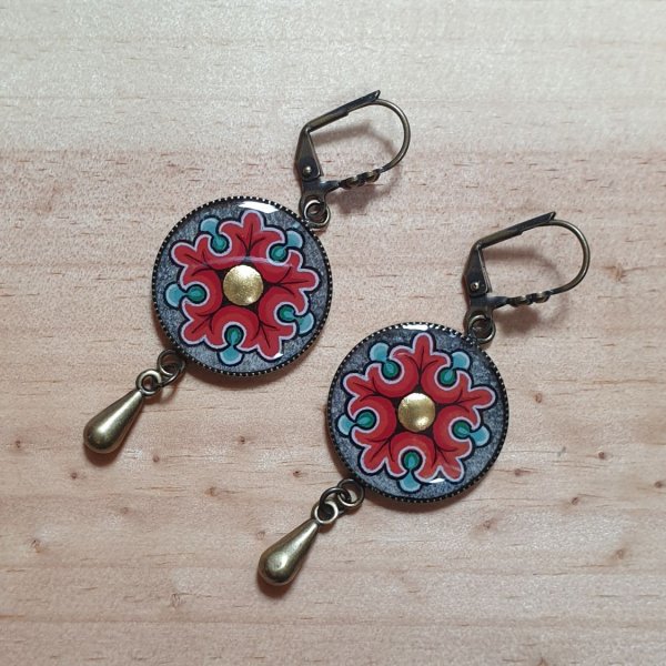 Romanesque blomst vedh&aelig;ng &oslash;reringe