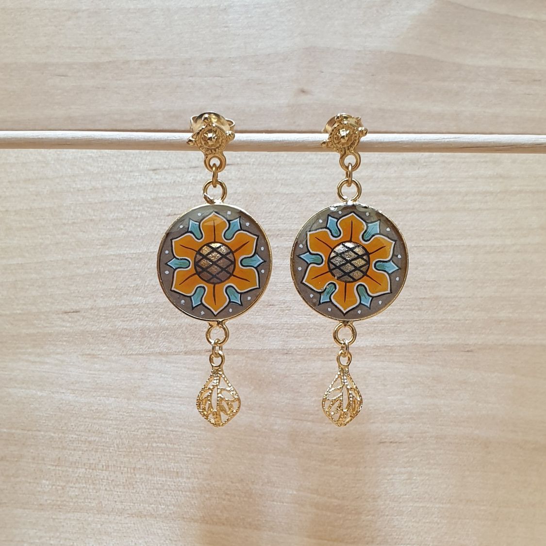 Boucles d'oreille pendantes aux couleurs de l'automne