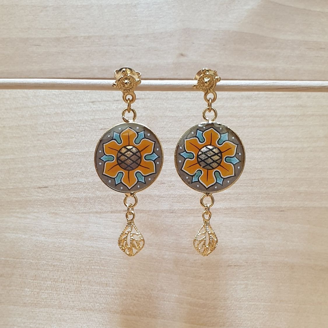 Boucles d'oreille pendantes aux couleurs de l'automne