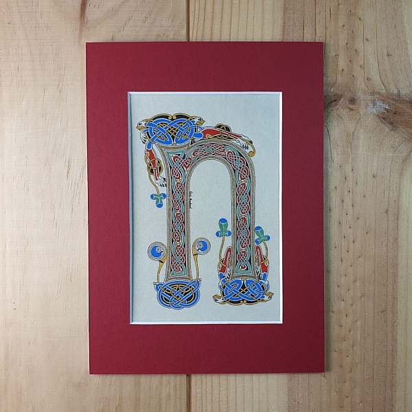 Belyst bogstav N i &oslash;-stil