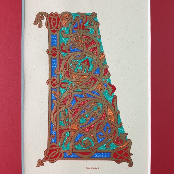 L i ottonsk stil med illumination af bogstavet L