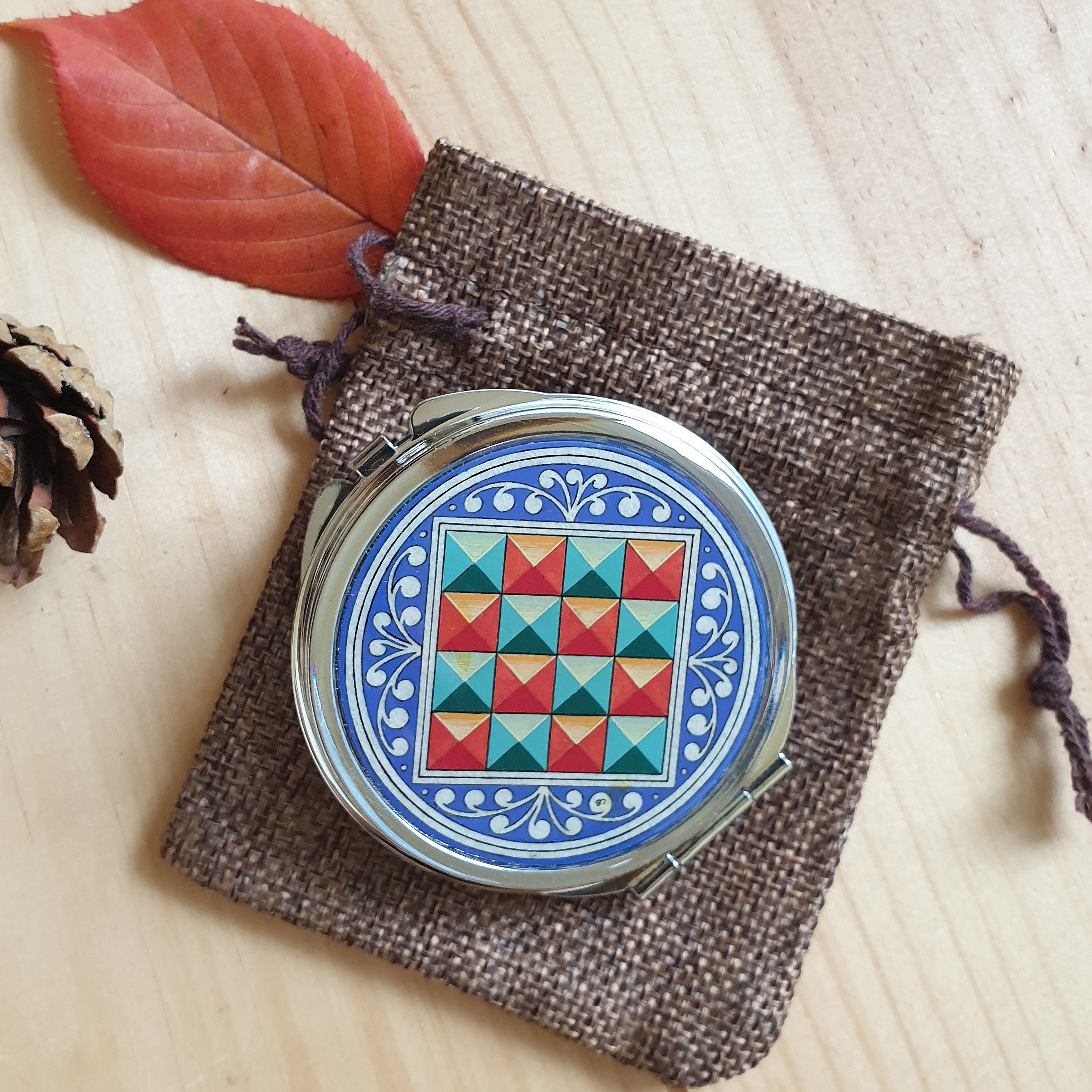 Miroir de sac enluminure Florence