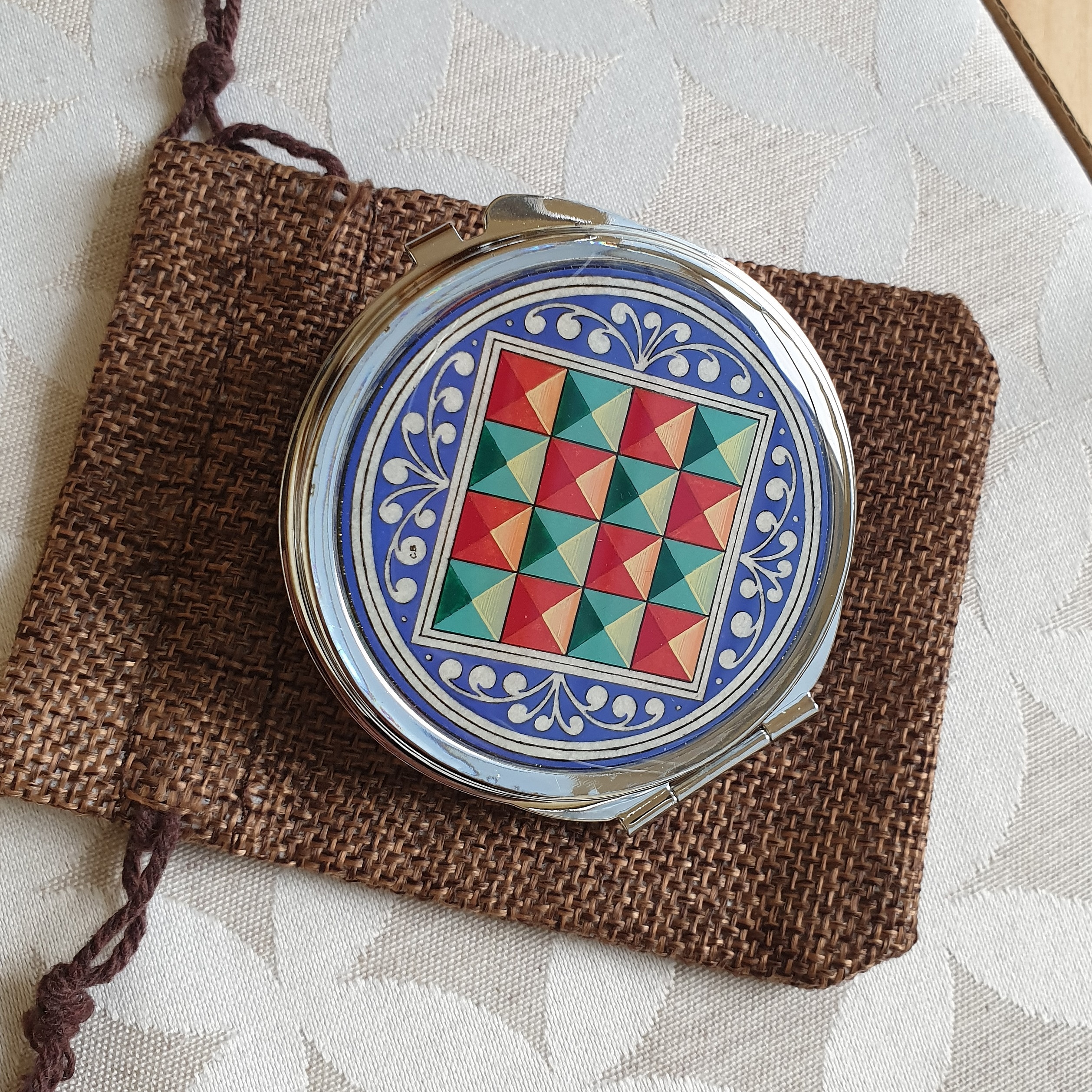 Miroir de sac enluminure Florence